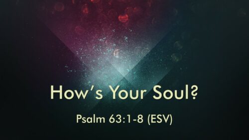 2-19-2023 Psalm 63:1-8 “How’s Your Soul?”; Pastor Randy Vinson